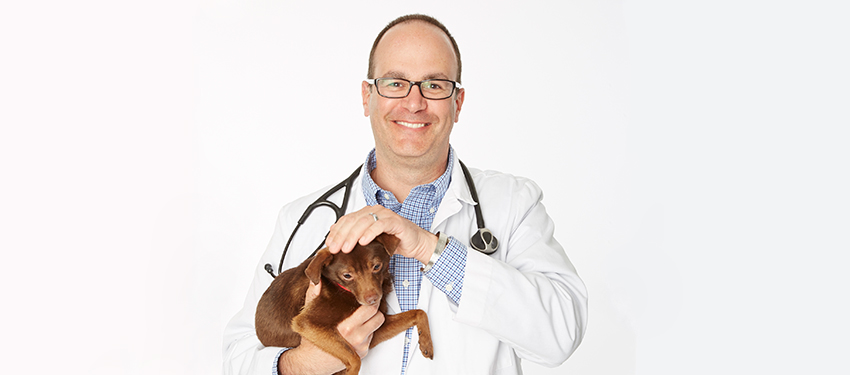 faces-of-the-league-Dr-Mark-Verdino-petting-puppy-5132015
