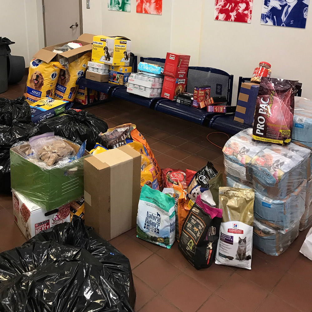 a group of bags and boxes on the floor