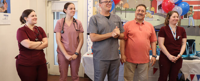 a group of people standing together
