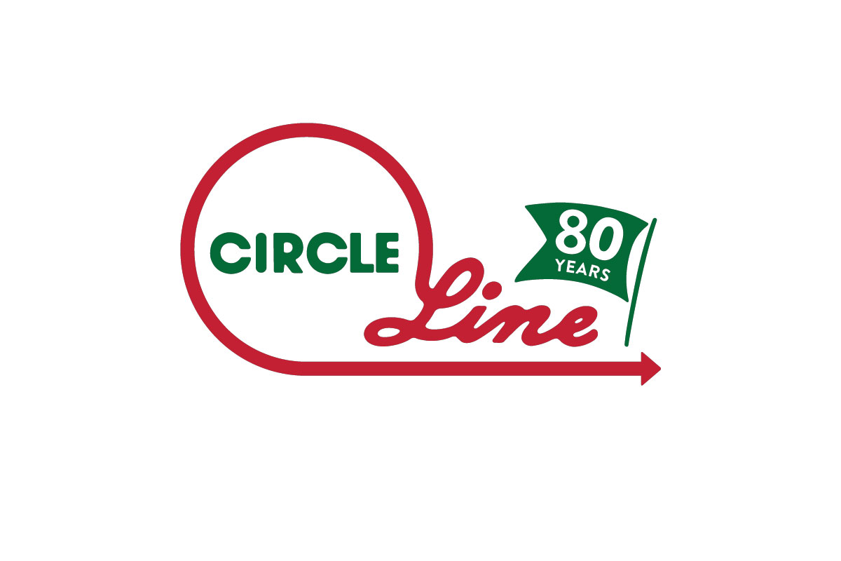 a red and green logo